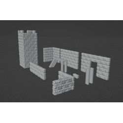 Kit mural modèle 3d à imprimer pour construire une forteresse