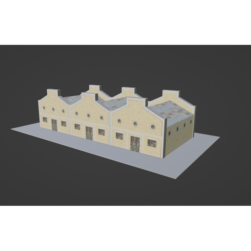 Modelo 3d complexo industrial