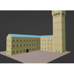 Cathedral with clock tower 3d model