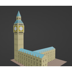 Cathedral with clock tower 3d model