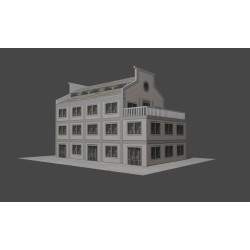 Modelo 3d do edifício industrial