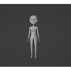 cartoon girl base modello 3d free