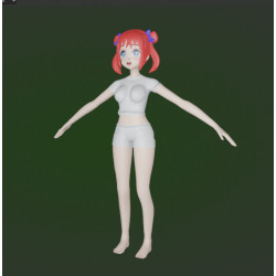 Modelo 3d de garota de mangá japonesa