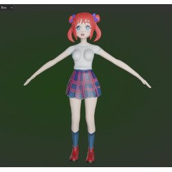 Modelo 3d de garota de mangá japonesa