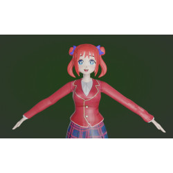 Modelo 3d de garota de mangá japonesa