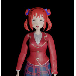 Modelo 3d de garota de mangá japonesa