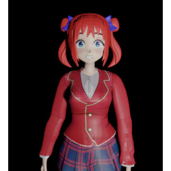 Modelo 3d de garota de mangá japonesa