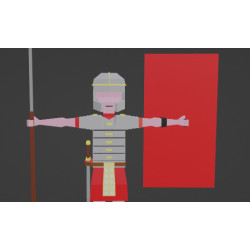 Low Poly Roman Legionnaire, completo con texturas y morphing facial