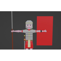 Legionario romano Low Poly modello 3d