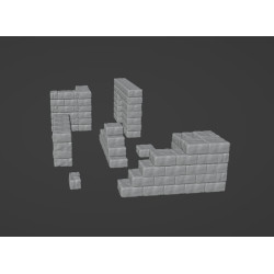 Kit de muros de piedra 3d modelos 3d para imprimir