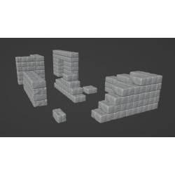 Kit de muros de piedra 3d modelos 3d para imprimir