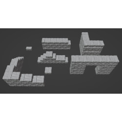 Kit de muros de piedra 3d modelos 3d para imprimir