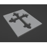 Stencil of a cross ready to be 3d printed, to form a negative of the image