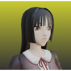 Colegiala japonesa modelo 3d. Realizado con Blender