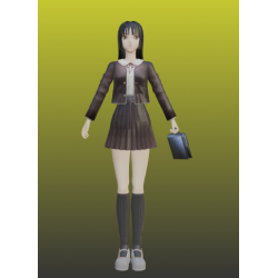 Colegiala japonesa modelo 3d. Realizado con Blender