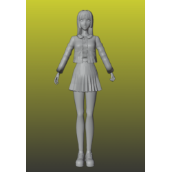 Colegiala japonesa modelo 3d. Realizado con Blender