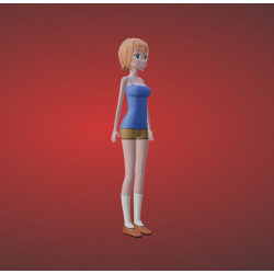 Anime girl characters 3d. model made with Blender