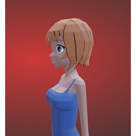 Personajes de chicas anime 3d. modelo hecho con Blender
