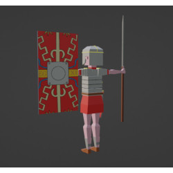 Low Poly Roman Legionnaire, completo com texturas e transformação facial