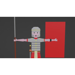 Low Poly Roman Legionnaire, completo com texturas e transformação facial