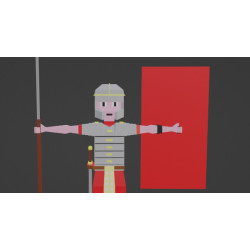 Low Poly Roman Legionnaire, completo com texturas e transformação facial