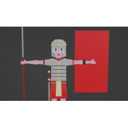 Low Poly Roman Legionnaire, completo com texturas e transformação facial