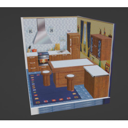 Set cinematografico 3d di una cucina completa in 3d free