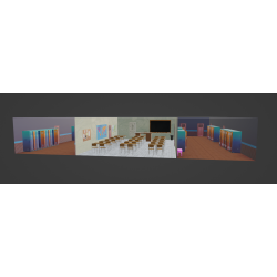 School 3d model Corridor and classroom cinema set