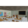 School 3d model Corridor and classroom cinema set