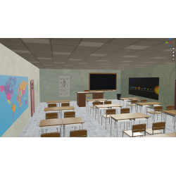 School 3d model Corridor and classroom cinema set