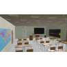 School 3d model Corridor and classroom cinema set