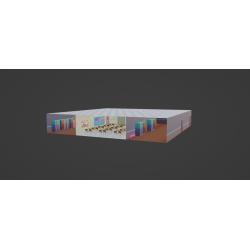 School 3d model Corridor and classroom cinema set