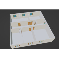 Casa pianta 6 locali modello 3d set cinematografico