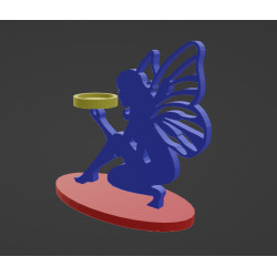 Bougeoir avec un modèle 3d de fée pour imprimer le fichier stl