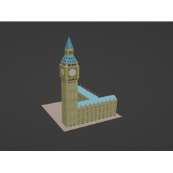 Palácio com torre sineira modelo 3d