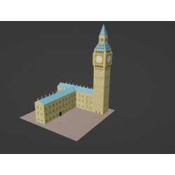 Palácio com torre sineira modelo 3d