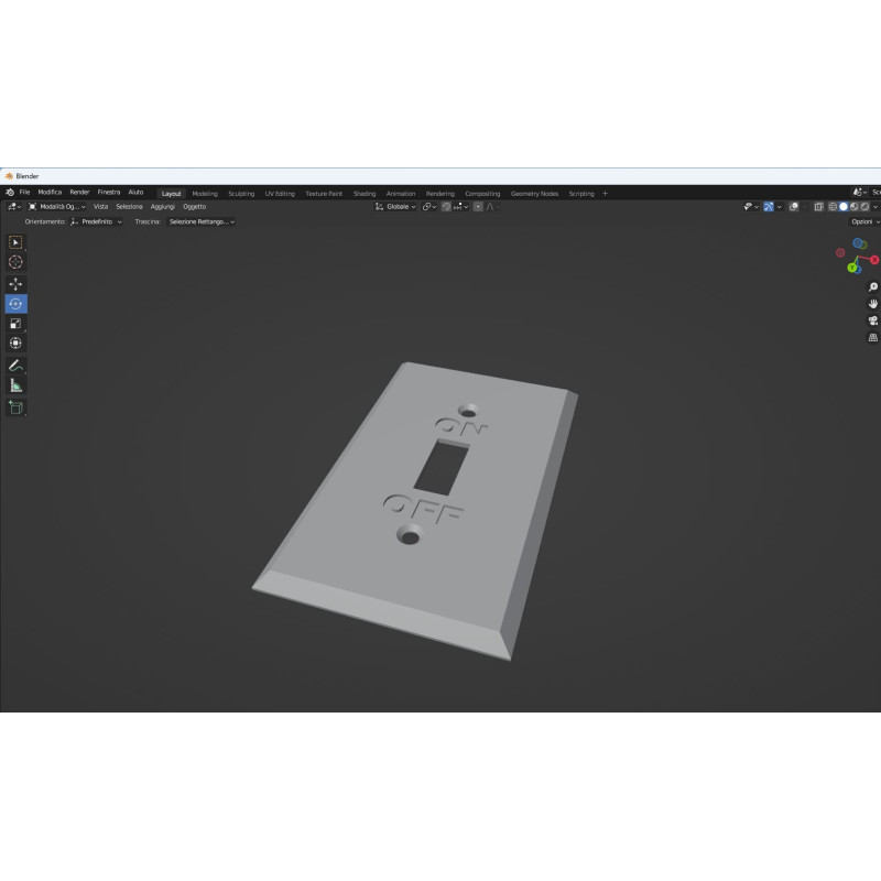 Placca Switch Cover with On/OFF modello 3d free da stampare file stl