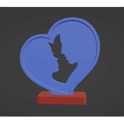 Modelo artístico de corazón en archivo 3d stl para imprimir