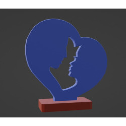 Modelo artístico de corazón en archivo 3d stl para imprimir