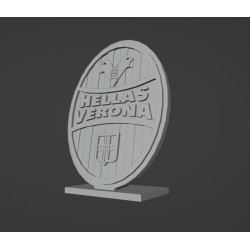 Stemma del Hellas Verona su pedana portachiavi e un anello file stl da stampare