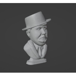 Busto 3d di Oliver Hardy per la stampa altezza 10cm