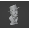 Busto 3d di Oliver Hardy per la stampa altezza 10cm