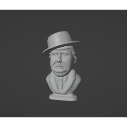 Busto 3d di Oliver Hardy per la stampa altezza 10cm