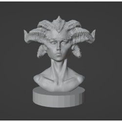 Bust of the demon Lilith 3d...