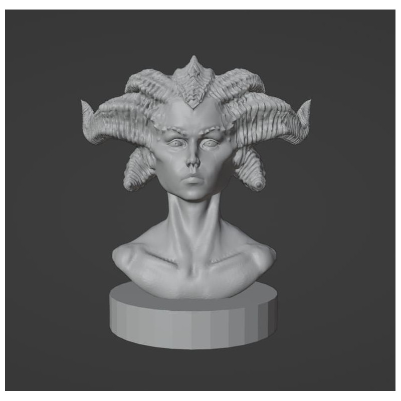 Büste des Dämons Lilith 3D-Modell zum Ausdrucken