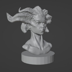 Büste des Dämons Lilith 3D-Modell zum Ausdrucken