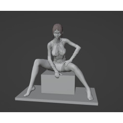 Modelo 3d de mujer sentada...