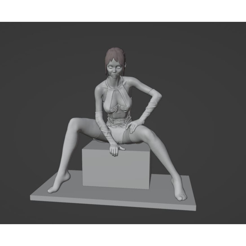 Modelo 3d de mujer sentada para imprimir hecho con Blender