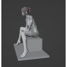 Modelo 3d de mujer sentada para imprimir hecho con Blender