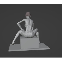 Modelo 3d de mujer sentada para imprimir hecho con Blender